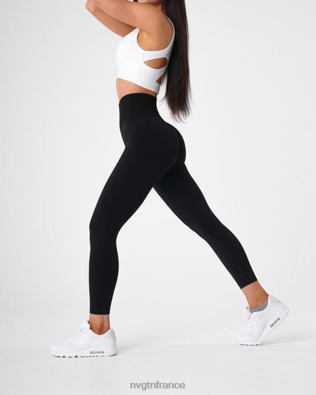 femmes XJRR2495 noir aptitude NVGTN leggings solides sans couture