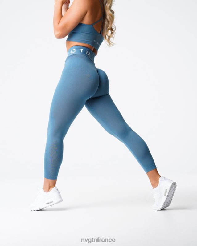 femmes XJRR2498 pierre bleue aptitude NVGTN leggings de sport sans couture