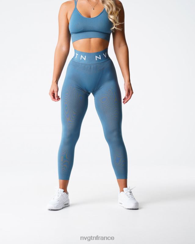 femmes XJRR2498 pierre bleue aptitude NVGTN leggings de sport sans couture