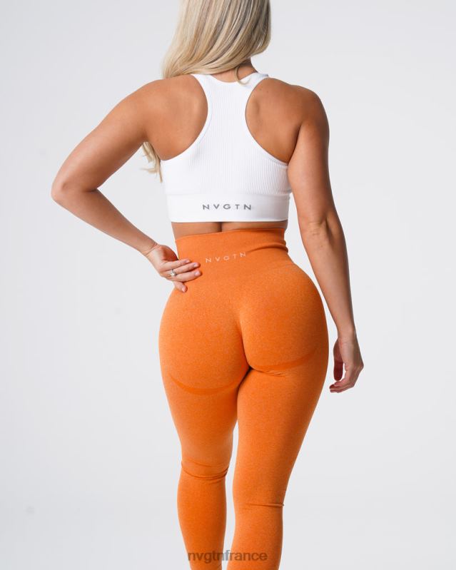 femmes XJRR2517 orange brûlée aptitude NVGTN legging contour sans couture
