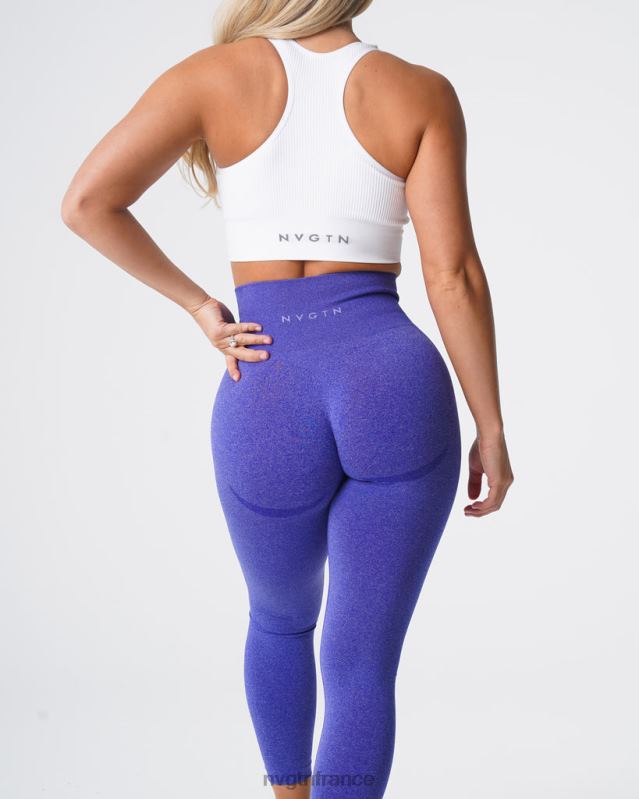 femmes XJRR2528 bleu électrique aptitude NVGTN legging contour sans couture