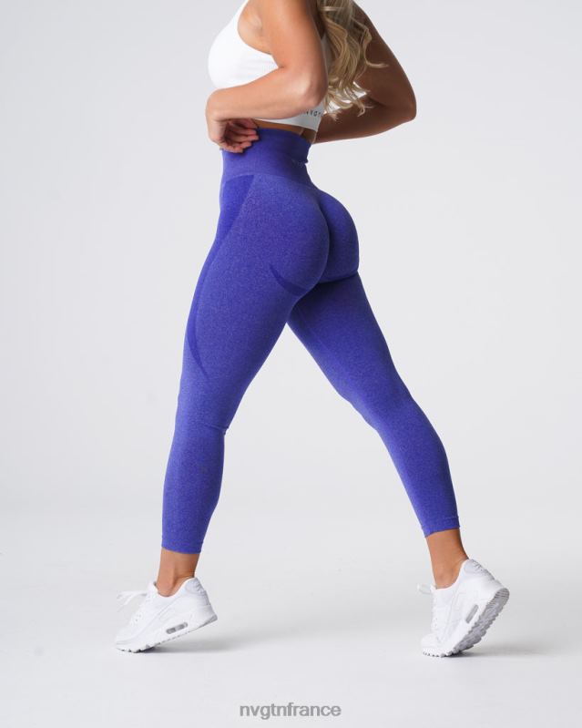 femmes XJRR2528 bleu électrique aptitude NVGTN legging contour sans couture