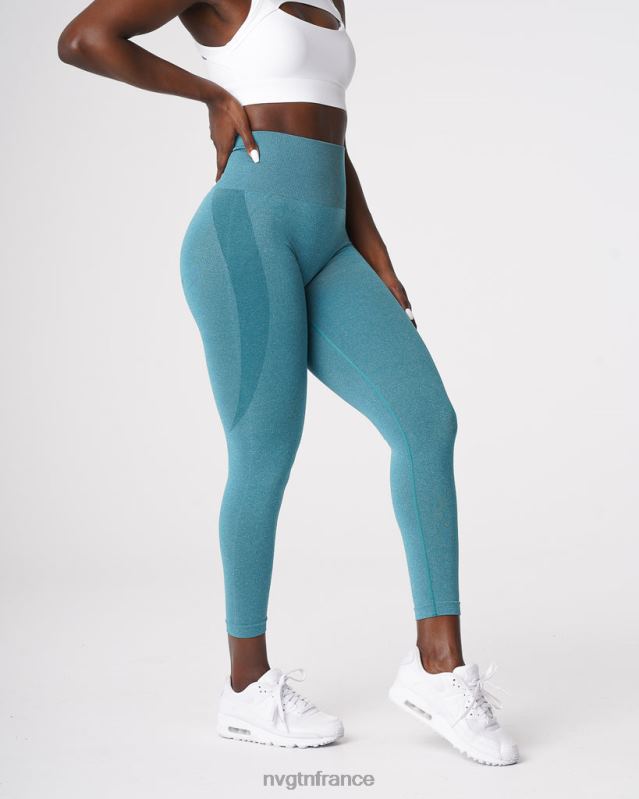 femmes XJRR2534 sarcelle aptitude NVGTN legging contour sans couture