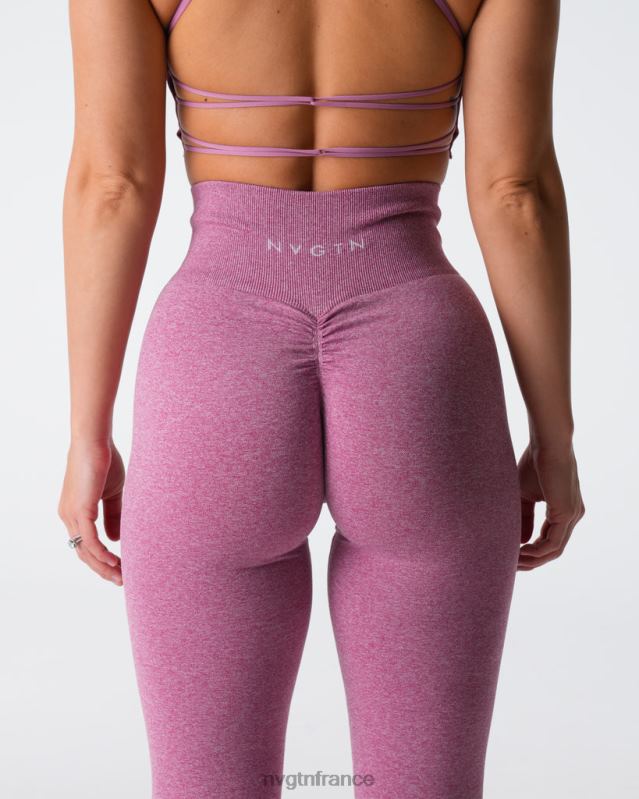 femmes XJRR2539 rose pastel aptitude NVGTN legging froissé sans couture