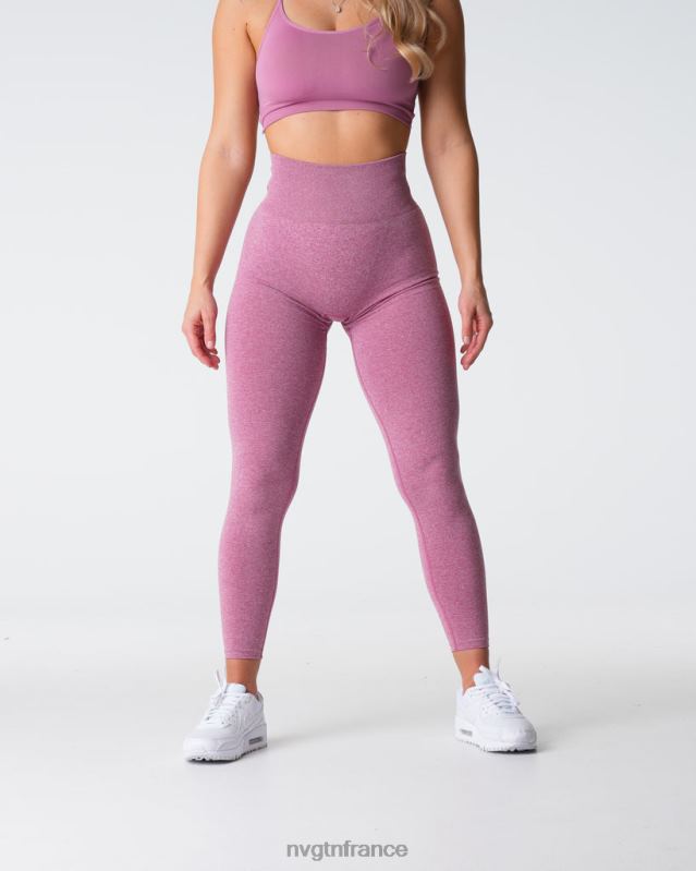 femmes XJRR2539 rose pastel aptitude NVGTN legging froissé sans couture