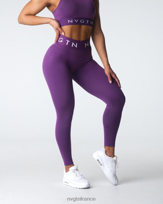 femmes XJRR2542 améthyste aptitude NVGTN leggings de sport sans couture