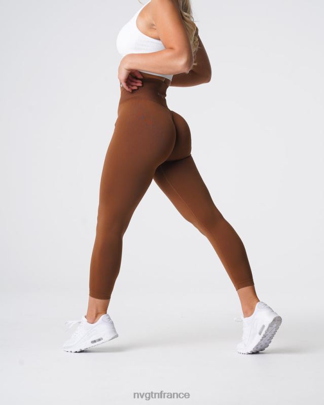 femmes XJRR2556 caramel aptitude NVGTN leggings solides sans couture