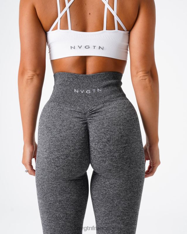 femmes XJRR2559 noir moucheté aptitude NVGTN legging froissé sans couture
