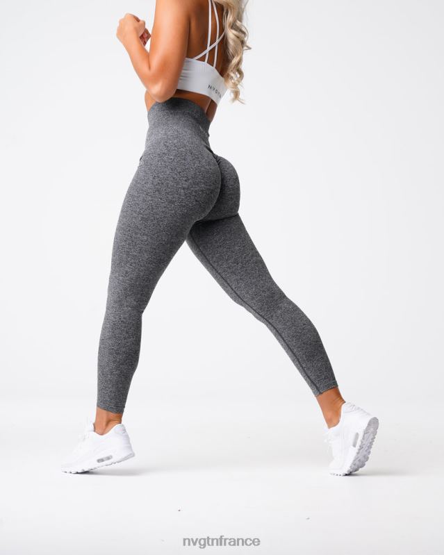 femmes XJRR2559 noir moucheté aptitude NVGTN legging froissé sans couture