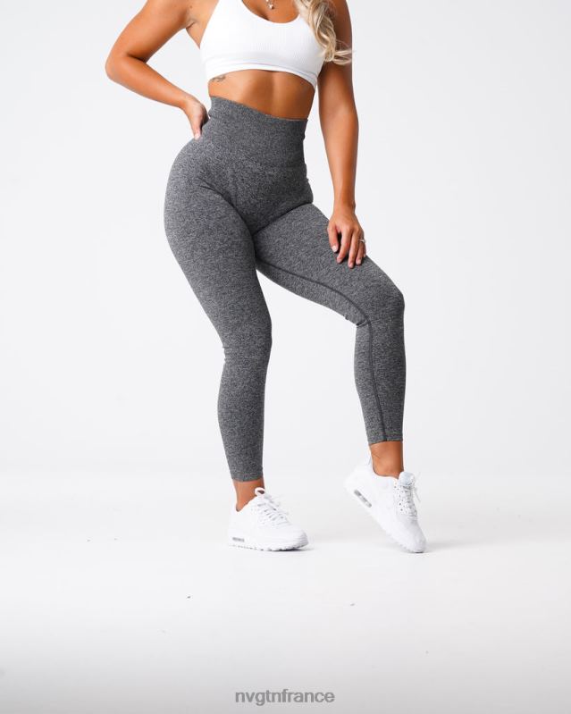 femmes XJRR2559 noir moucheté aptitude NVGTN legging froissé sans couture