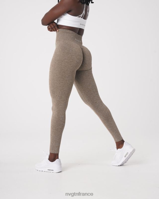 femmes XJRR2562 moka aptitude NVGTN legging froissé sans couture