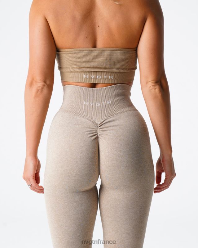 femmes XJRR2563 beige aptitude NVGTN legging froissé sans couture
