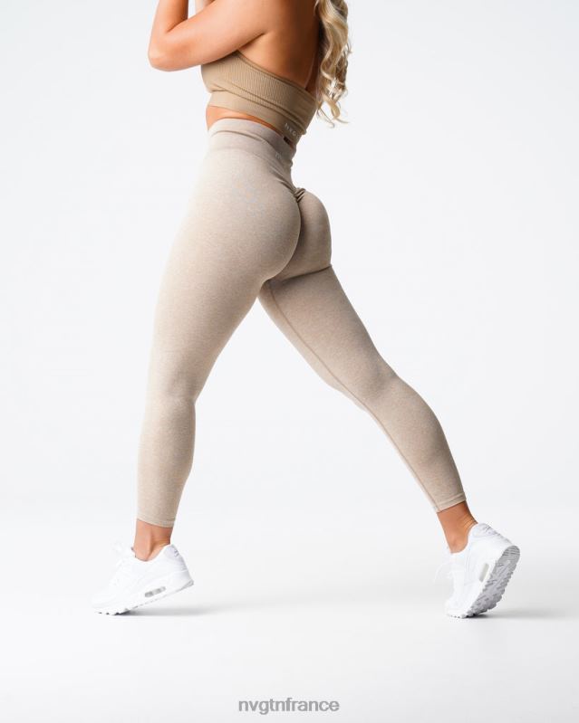 femmes XJRR2563 beige aptitude NVGTN legging froissé sans couture
