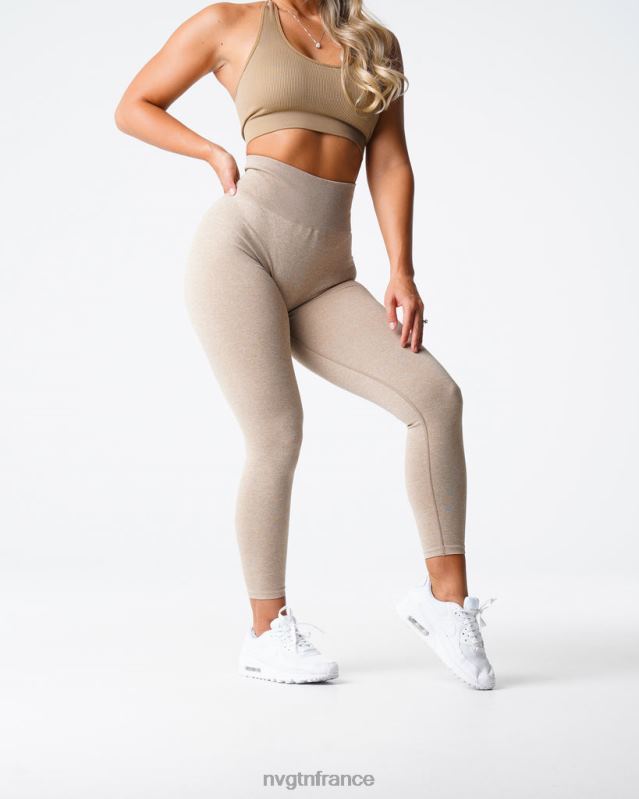 femmes XJRR2563 beige aptitude NVGTN legging froissé sans couture