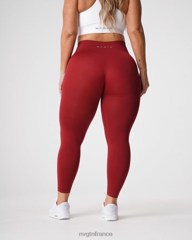 femmes XJRR2574 carmin aptitude NVGTN leggings solides sans couture
