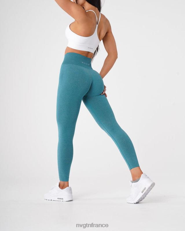 femmes XJRR2596 sarcelle aptitude NVGTN jambières sans couture nv