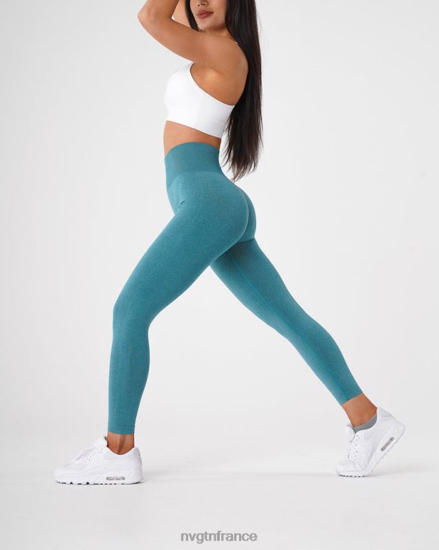 femmes XJRR2596 sarcelle aptitude NVGTN jambières sans couture nv