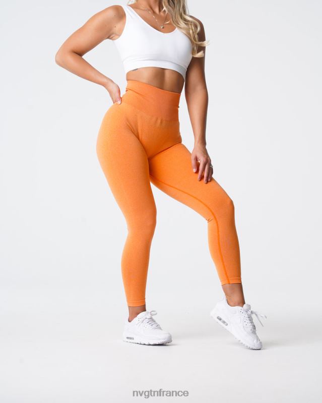 femmes XJRR2598 coucher de soleil orange aptitude NVGTN jambières sans couture nv