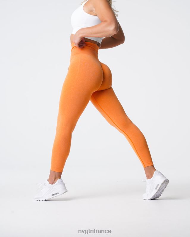 femmes XJRR2598 coucher de soleil orange aptitude NVGTN jambières sans couture nv