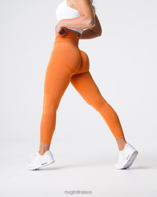 femmes XJRR2614 orange brûlée aptitude NVGTN leggings sans couture courbe