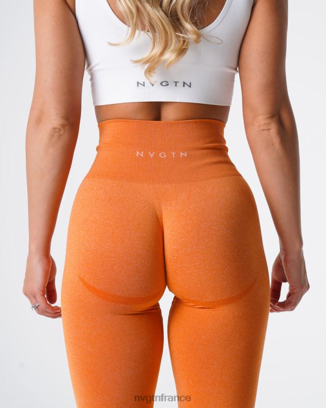 femmes XJRR2614 orange brûlée aptitude NVGTN leggings sans couture courbe