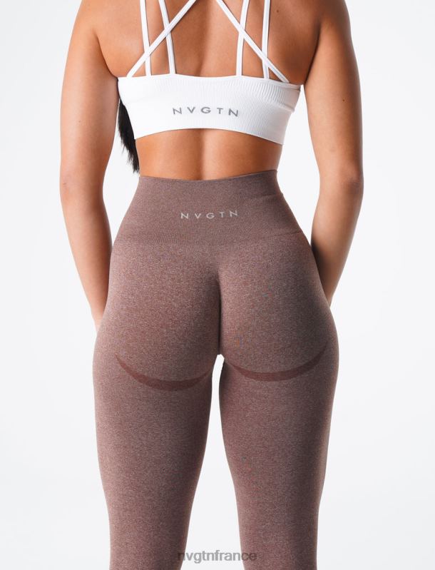 femmes XJRR2623 cacao aptitude NVGTN leggings sans couture courbe