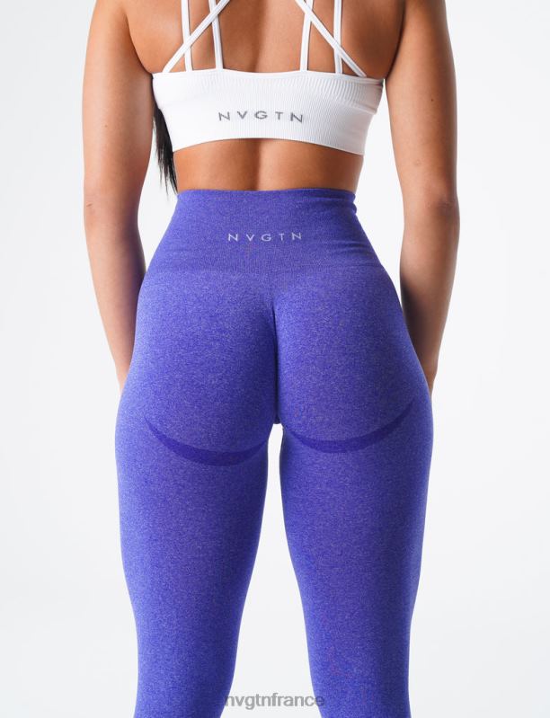 femmes XJRR2633 bleu électrique aptitude NVGTN leggings sans couture courbe