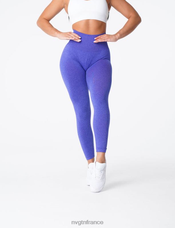 femmes XJRR2633 bleu électrique aptitude NVGTN leggings sans couture courbe