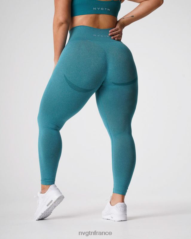 femmes XJRR2639 sarcelle aptitude NVGTN leggings sans couture courbe