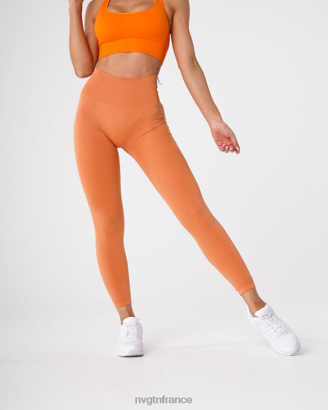 femmes XJRR2640 coucher de soleil orange aptitude NVGTN leggings sans couture courbe