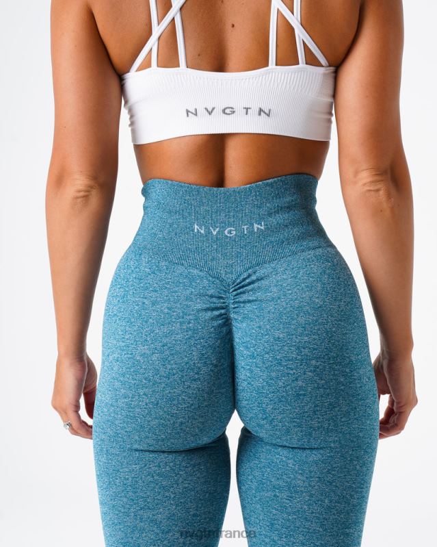femmes XJRR2643 sarcelle aptitude NVGTN legging froissé sans couture