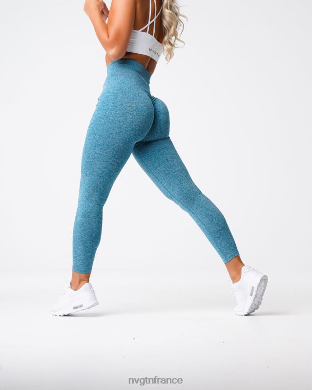femmes XJRR2643 sarcelle aptitude NVGTN legging froissé sans couture