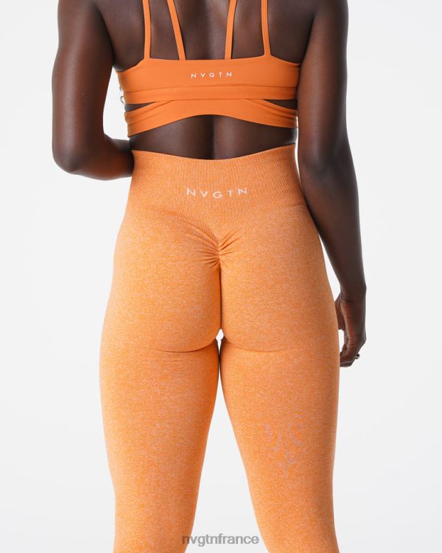 femmes XJRR2645 coucher de soleil orange aptitude NVGTN legging froissé sans couture