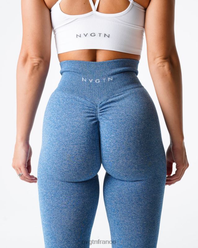 femmes XJRR2648 bleu ciel aptitude NVGTN legging froissé sans couture
