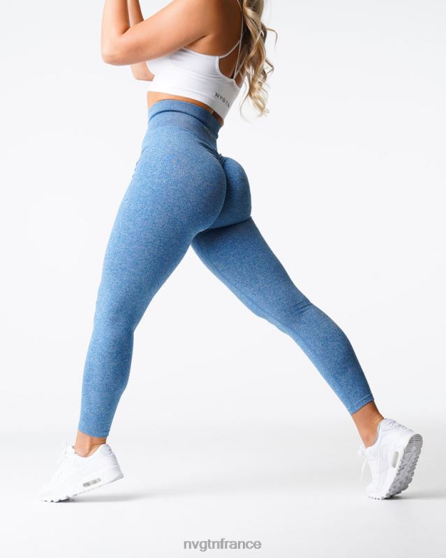 femmes XJRR2648 bleu ciel aptitude NVGTN legging froissé sans couture