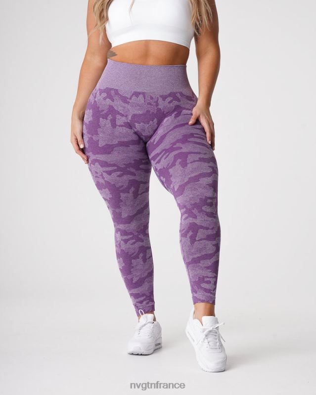 femmes XJRR2658 violet aptitude NVGTN legging camouflage sans couture