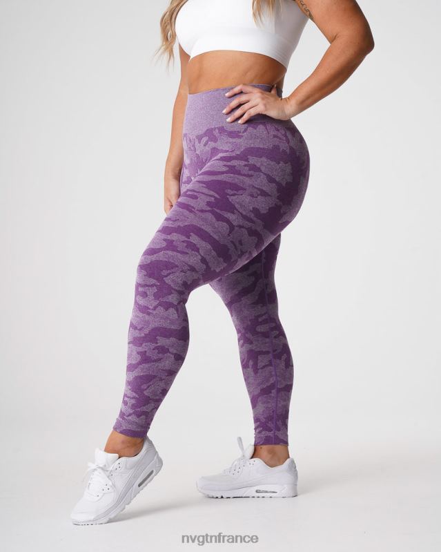 femmes XJRR2658 violet aptitude NVGTN legging camouflage sans couture