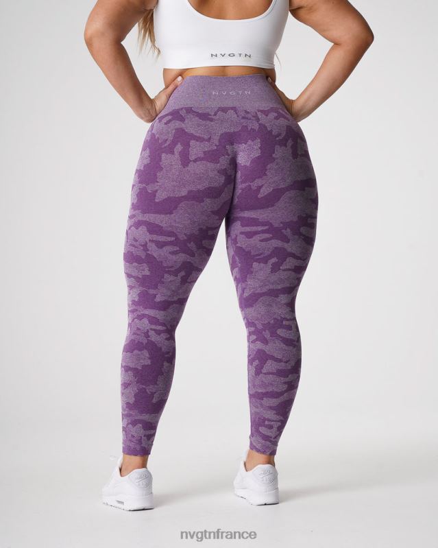 femmes XJRR2658 violet aptitude NVGTN legging camouflage sans couture