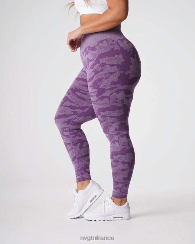 femmes XJRR2658 violet aptitude NVGTN legging camouflage sans couture