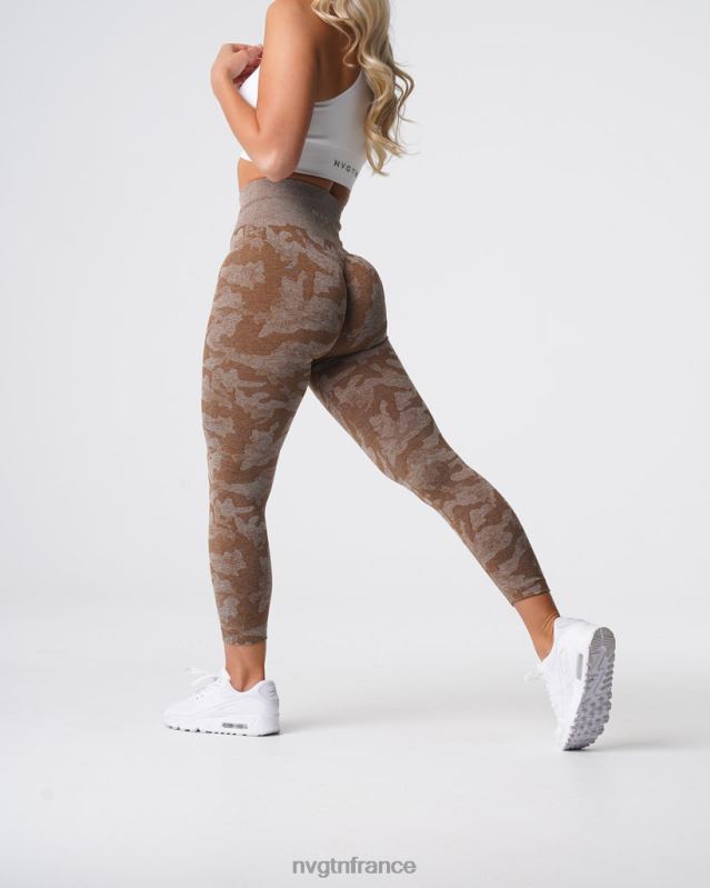 femmes XJRR2661 moka aptitude NVGTN legging camouflage sans couture