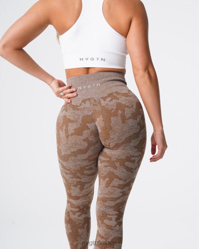 femmes XJRR2661 moka aptitude NVGTN legging camouflage sans couture