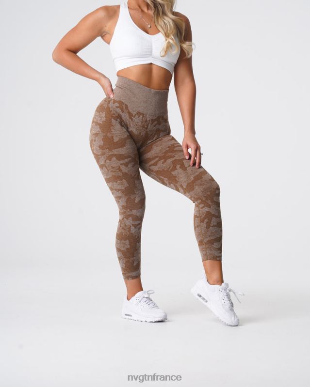 femmes XJRR2661 moka aptitude NVGTN legging camouflage sans couture