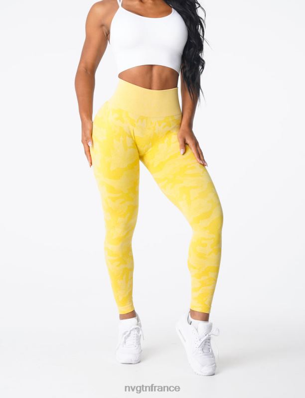 femmes XJRR2665 jaune soleil aptitude NVGTN legging camouflage sans couture