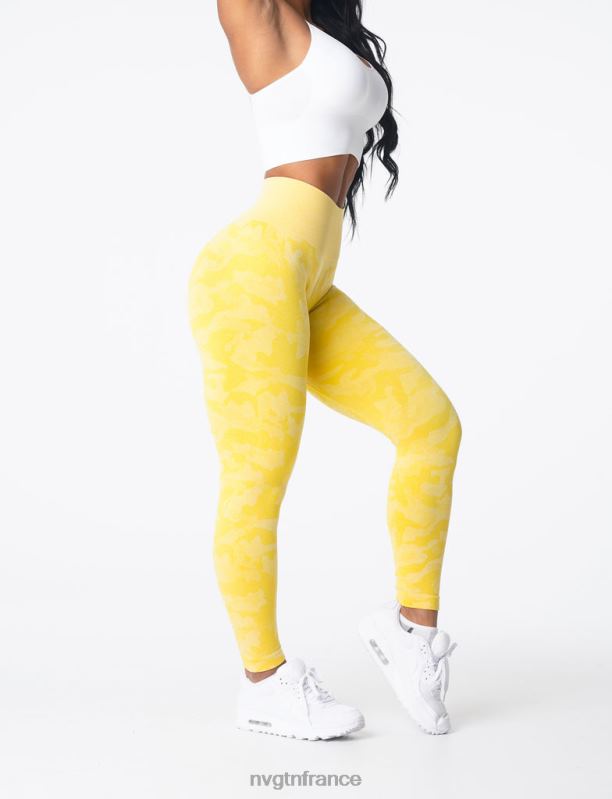 femmes XJRR2665 jaune soleil aptitude NVGTN legging camouflage sans couture
