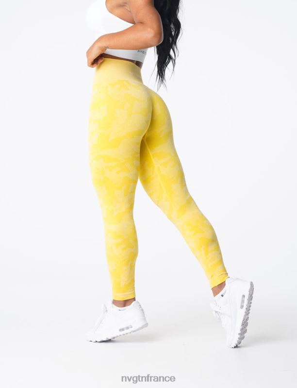 femmes XJRR2665 jaune soleil aptitude NVGTN legging camouflage sans couture