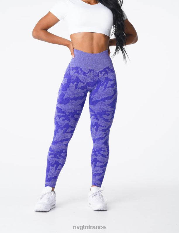 femmes XJRR2667 bleu électrique aptitude NVGTN legging camouflage sans couture
