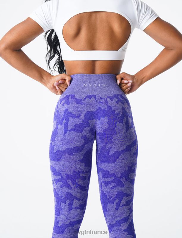 femmes XJRR2667 bleu électrique aptitude NVGTN legging camouflage sans couture