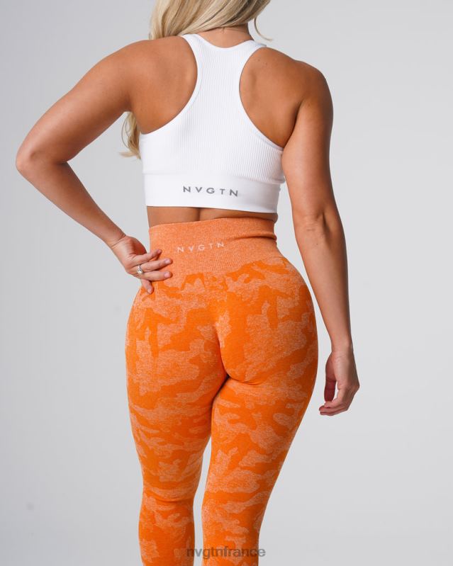 femmes XJRR2669 orange brûlée aptitude NVGTN legging camouflage sans couture