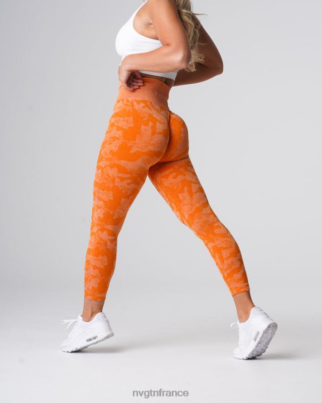 femmes XJRR2669 orange brûlée aptitude NVGTN legging camouflage sans couture