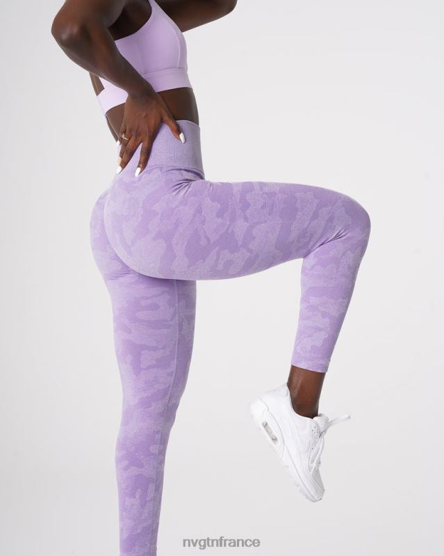 femmes XJRR2671 lilas aptitude NVGTN legging camouflage sans couture